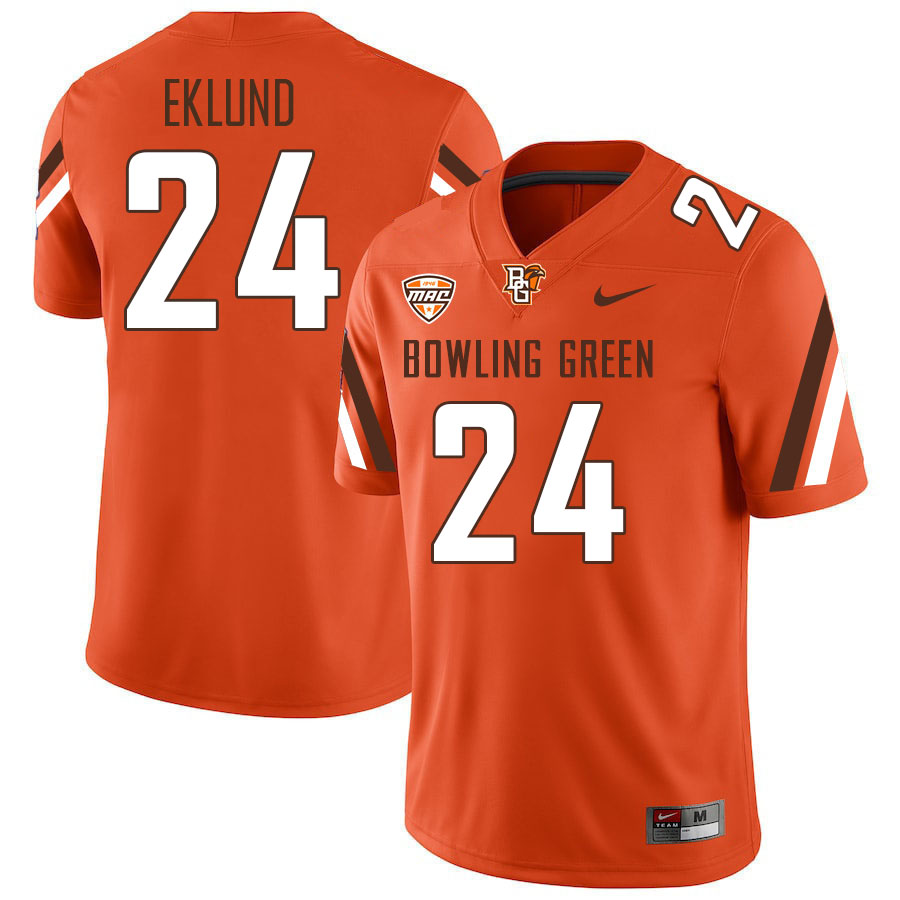 Bowling Green Falcons #24 Justin Eklund College Football Jerseys Stitched-Orange